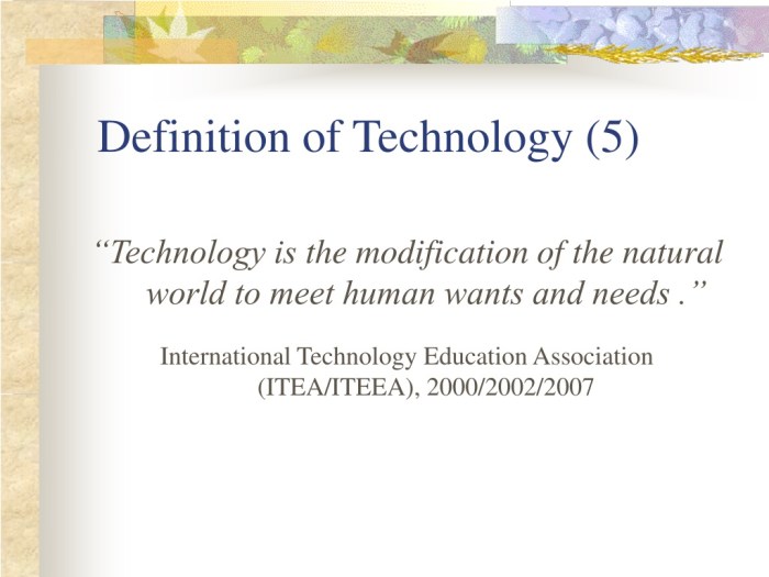 Technology and definition